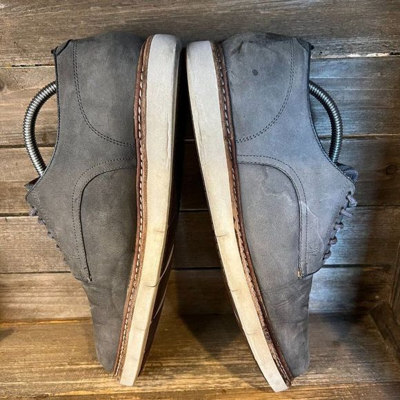 Mens Cole Haan Tanner Plain Toe Gray Suede Derby Comfort Shoes Sneakers Size 10M - Picture 4 of 6